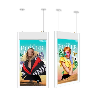Ultra Thin Double Sided Digital Signage 43′ and 55′ Android WiFi Hanging Transparent LCD Display