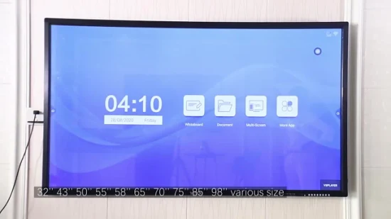65 Inch Android 4+32g &Win10 9th Gen I5 8g+128g Touch Screen 4K Panel LCD School Writing TV Teaching Advertising Display Interactive Smart Digital Whiteboard
