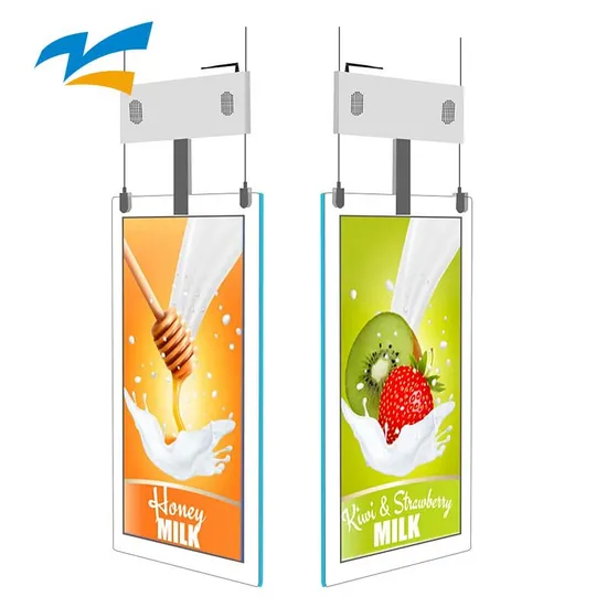 Advertising Double Sided Hanging Display Digital Signage LCD High Brightness LCD Digital Advertising Transparent Screen Vertical Display