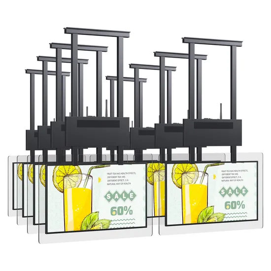 55 Inch Hang Vertical Ultrathin Double Sided LCD Transparent Digital Signage LCD Advertising Display Screen 