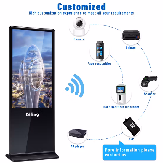 Envision ODM OEM 43 49 55 65 75 86 98 4K Commercial LCD LED Double Panel Information Price Advertising Ad Player Dual Touch Screen Kiosk Digital Signage Display