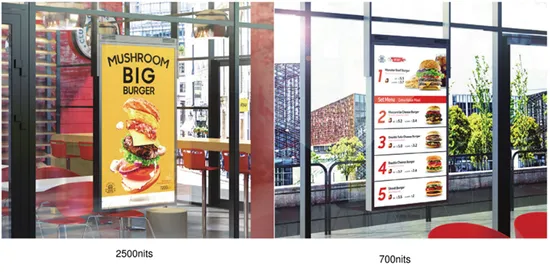 High Brightness LCD Screen Display Double Sided Ceiling Hanging Window Digital Display Accessories 