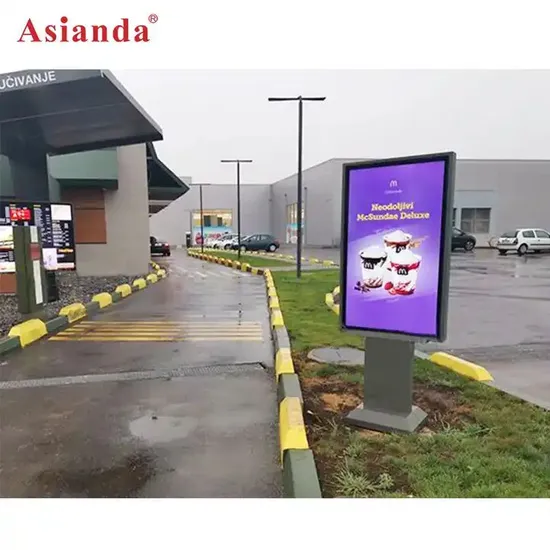 Waterproof IP65 Drive Thru TFT Advertising Segment Digital Signage Touch Screen Graphic Module Wall Outdoor Menu Sign Board LCD Display 