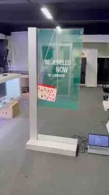 30 Inch Highly Transparent OLED Display Minimalist Structure Glass Body Touch Screen Transparent OLED Visitor Machine LCD Screen 