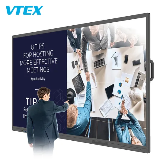 55′′ 65′′ Digital Interactive Panel Electric Blackboard Whiteboard Classroom 4K Screen Interactive Conference Touch Flat Smart Whiteboards 