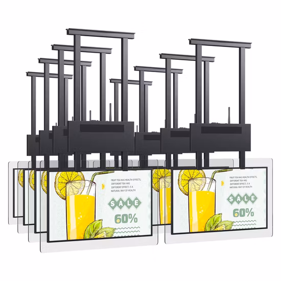 55 Inch Hang Vertical Ultrathin Double Sided LCD Transparent Digital Signage LCD Advertising Display Screen