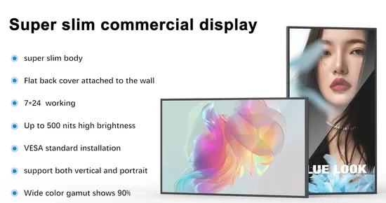 65 Inch Display Transparent Wall Mount Digital Signage Screen 4K Touch Ultra Thin OLED Screen 